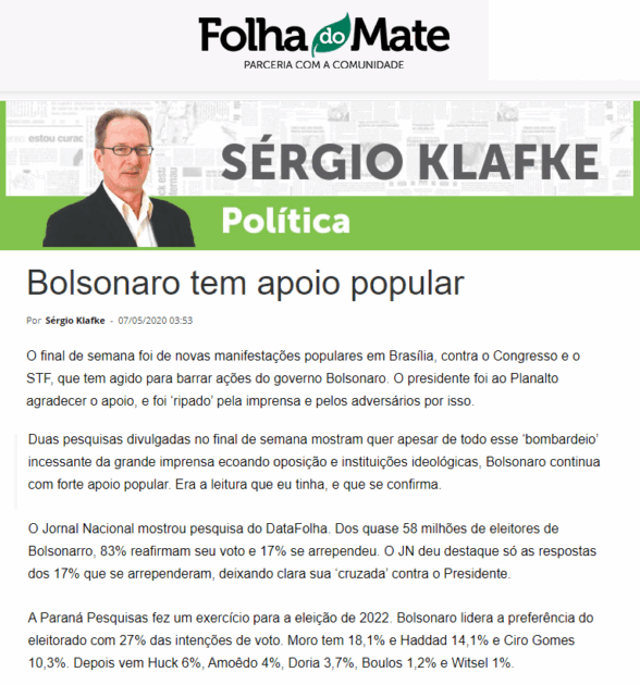 Folha do Mate divulga pesquisa nacional