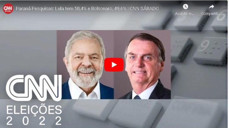 CNN Brasil cita pesquisa realizada pela Paraná Pesquisas.